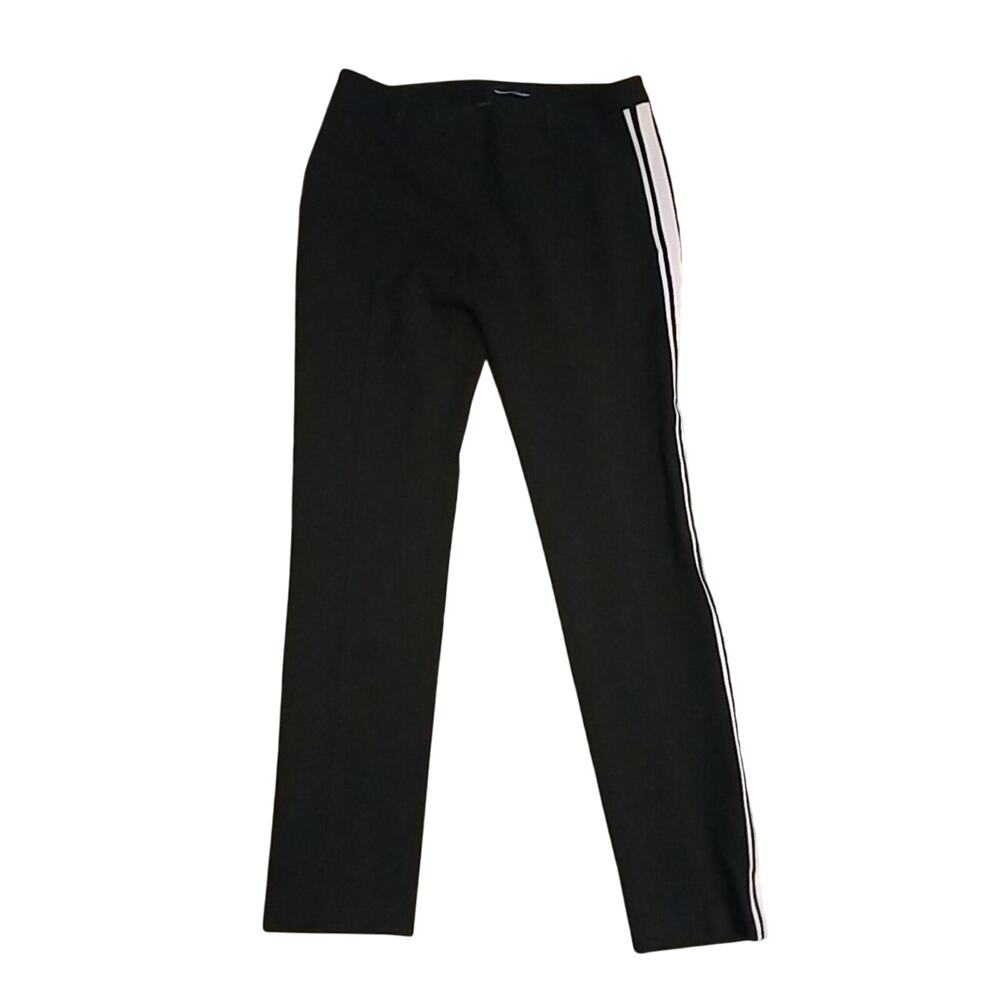 Amanda + Chelsea Women's Black White Stripes Pants Size 2